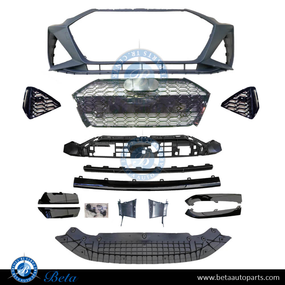 Front Bumper Assembly with PDC and Radiator Grille RS6 Look for Audi A6 2019-Up models, Part Number 4K8807065J Front Bumper Assembly with PDC and Radiator Grille RS6 Look for Audi A6 2019-Up models, Part Number 4K8807065J